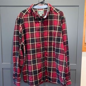 VTG Woolrich Black Red Plaid Flannel 6118